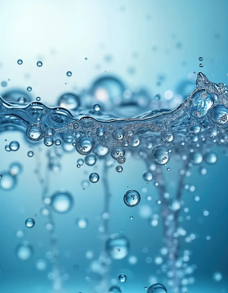 Klares Wasser mit Luftblasen